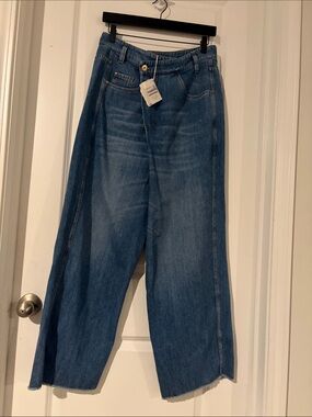 Brunello Cucinelli Wide-Leg Blue Denim Jeans